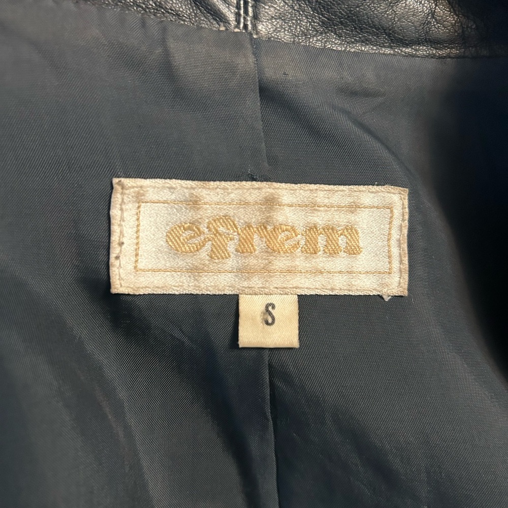 80’s Efrem leather fox fur bolero jacket - Picture 10 of 13